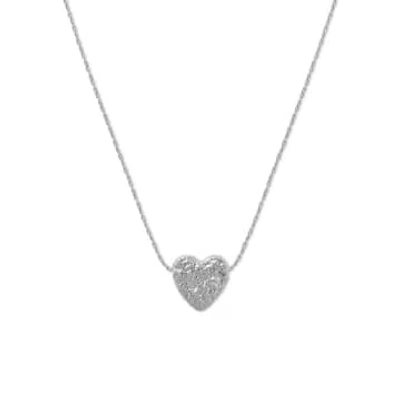 Orelia Molten Thread Through Heart Collar Necklace In Metallic