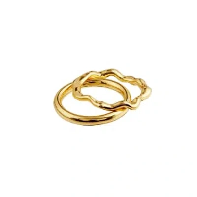 Orelia Organic Wave Ring Pack In Gold