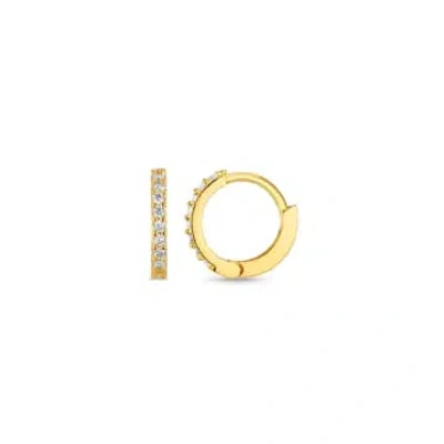Orelia Pavé Mini Micro Hoop Earrings In Gold