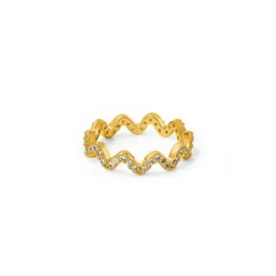 Orelia Pave Wave Ring In Gold