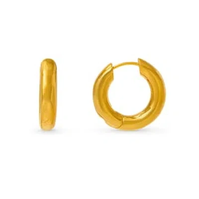 Orelia Polished Chubby Mid-sized Hoop Earrings In Gold
