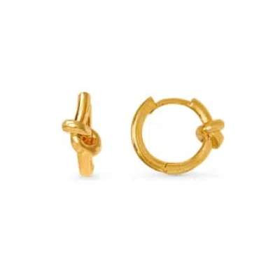 Orelia Polished Knot Huggie Hoop Earrings In Gold