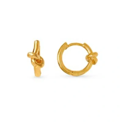 Orelia Polished Knot Huggie Hoop Earrings In Gold