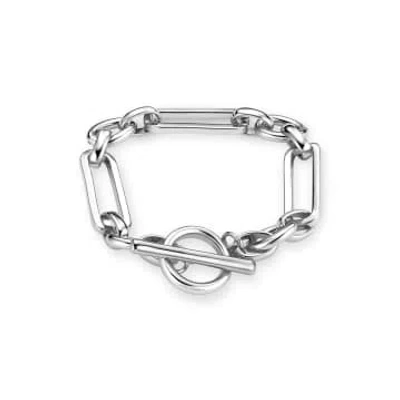 Orelia Rectangular Link T-bar Bracelet In Metallic