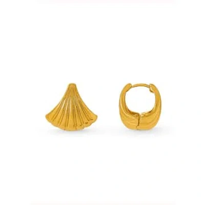 Orelia Scallop Fan Earrings In Gold