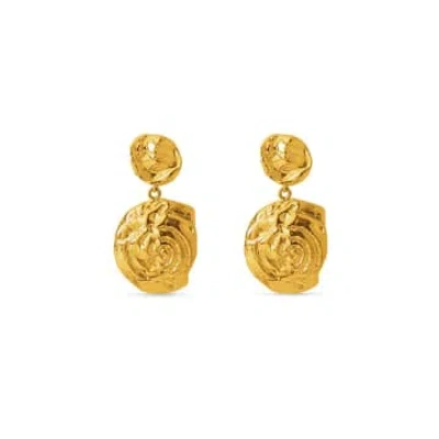 Orelia Statement Ammonite Molten Drop Earrings In Gold