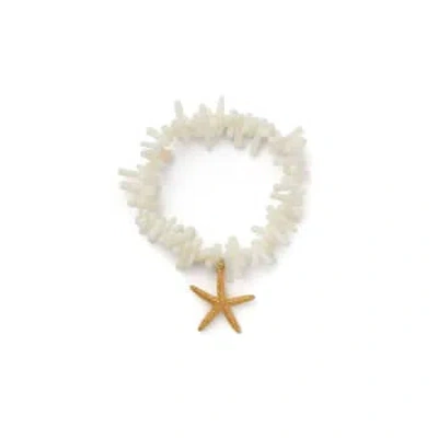 Orelia Statement Coral Chip & Starfish Bracelet In White