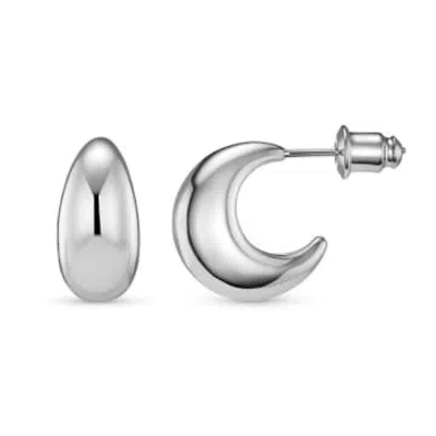 Orelia Tapered Dome Hoop Earrings In Metallic