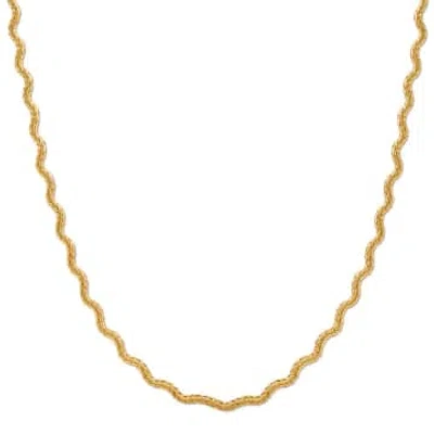 Orelia Textured Wave Chain Necklace In Gold