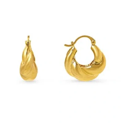 Orelia Voluminous Twist Small Hoop Earrings In Gold