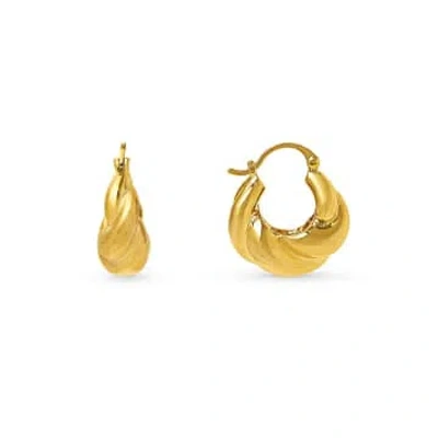 Orelia Voluminous Twist Small Hoop Earrings In Gold