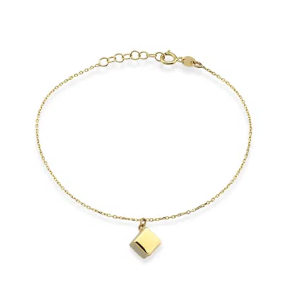 Orena Jewelry Women's Cube Charm Gold Bracelets In Gray