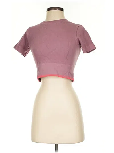 Pre-owned Organic Basics Short Sleeve T-shirt In Burgundy