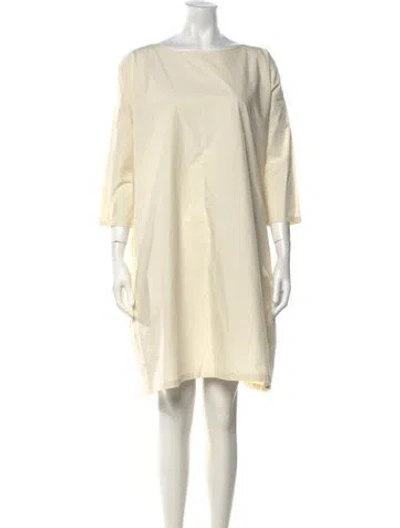 Pre-owned Organic By John Patrick Bateau Neckline Mini Dress In Neutrals