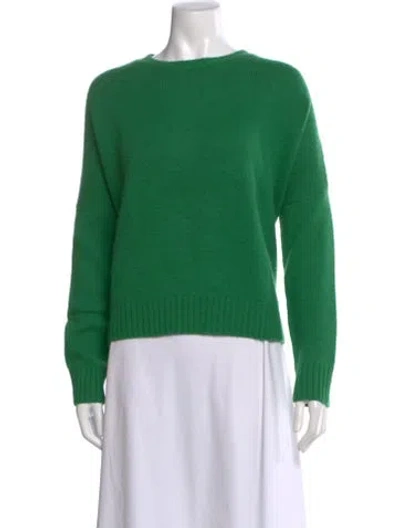 Pre-owned Organic By John Patrick Cashmere Bateau Neckline Sweater In Green