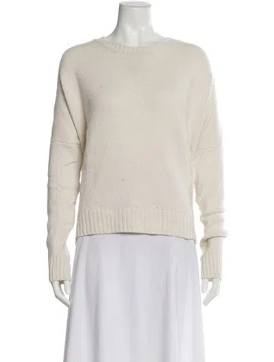 Pre-owned Organic By John Patrick Cashmere Bateau Neckline Sweater In Neutral