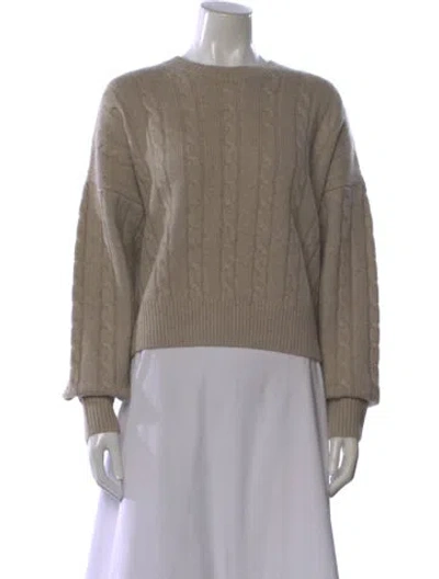 Pre-owned Organic By John Patrick Cashmere Bateau Neckline Sweater In Neutral
