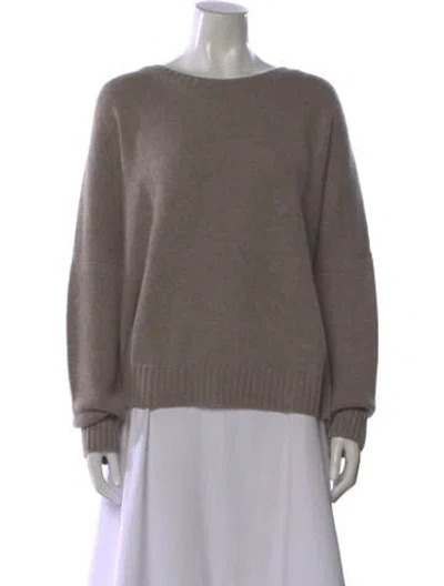 Pre-owned Organic By John Patrick Cashmere Bateau Neckline Sweater In Neutral