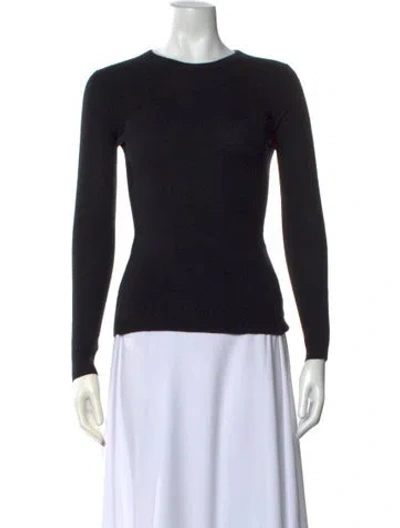 Pre-owned Organic By John Patrick Cashmere Crew Neck Sweater In Black