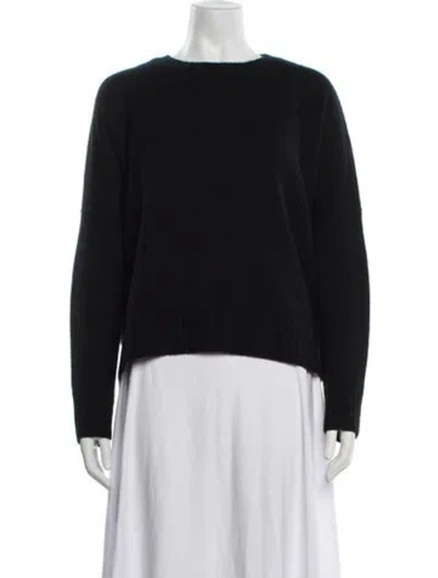 Pre-owned Organic By John Patrick Cashmere Crew Neck Sweater In Black