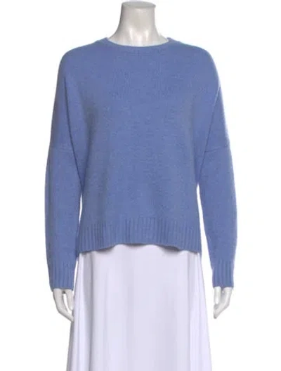 Pre-owned Organic By John Patrick Cashmere Crew Neck Sweater In Blue