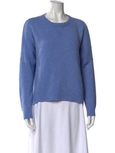 Pre-owned Organic By John Patrick Cashmere Crew Neck Sweater In Blue