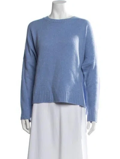 Pre-owned Organic By John Patrick Cashmere Crew Neck Sweater In Blue