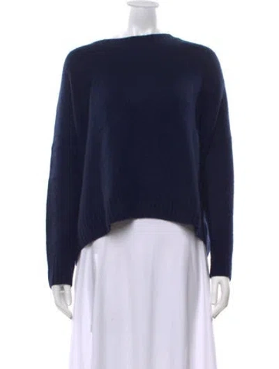 Pre-owned Organic By John Patrick Cashmere Crew Neck Sweater In Blue