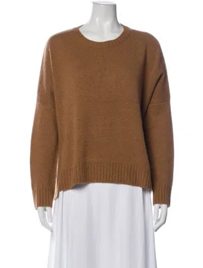Pre-owned Organic By John Patrick Cashmere Crew Neck Sweater In Brown