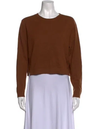 Pre-owned Organic By John Patrick Cashmere Crew Neck Sweater In Brown