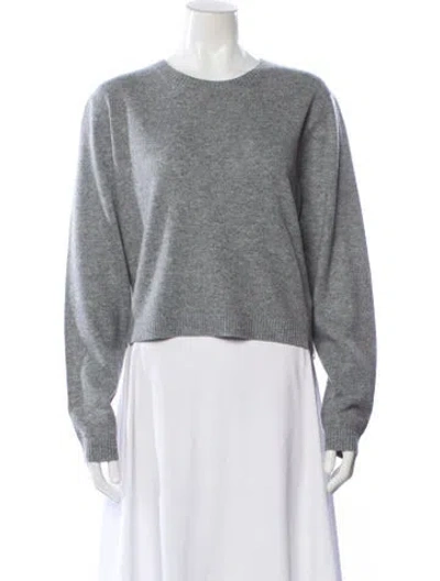 Pre-owned Organic By John Patrick Cashmere Crew Neck Sweater In Gray