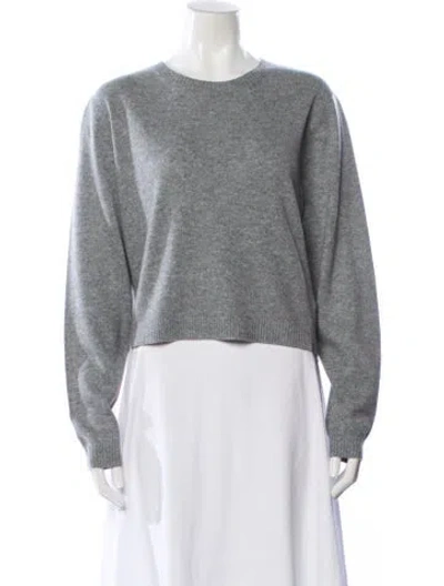 Pre-owned Organic By John Patrick Cashmere Crew Neck Sweater In Gray
