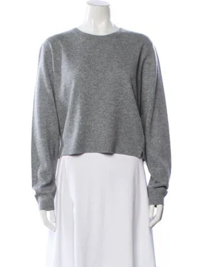 Pre-owned Organic By John Patrick Cashmere Crew Neck Sweater In Gray