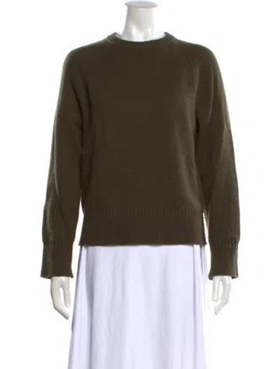 Pre-owned Organic By John Patrick Cashmere Crew Neck Sweater In Green