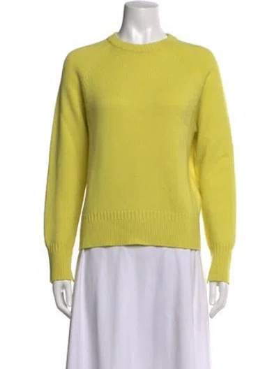 Pre-owned Organic By John Patrick Cashmere Crew Neck Sweater In Green