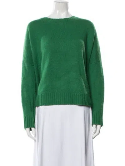 Pre-owned Organic By John Patrick Cashmere Crew Neck Sweater In Green