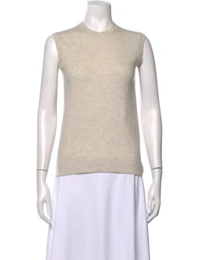 Pre-owned Organic By John Patrick Cashmere Crew Neck Sweater In Neutrals