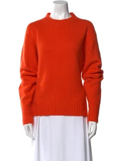 Pre-owned Organic By John Patrick Cashmere Crew Neck Sweater In Orange