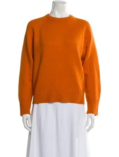 Pre-owned Organic By John Patrick Cashmere Crew Neck Sweater In Orange
