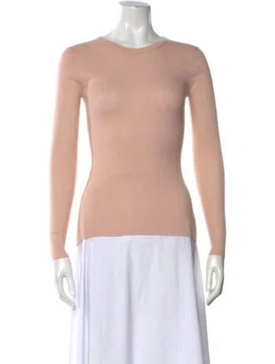 Pre-owned Organic By John Patrick Cashmere Crew Neck Sweater In Pink
