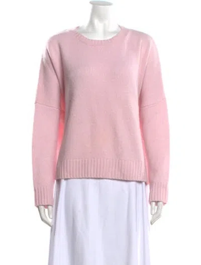 Pre-owned Organic By John Patrick Cashmere Crew Neck Sweater In Pink