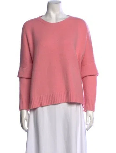 Pre-owned Organic By John Patrick Cashmere Crew Neck Sweater In Pink