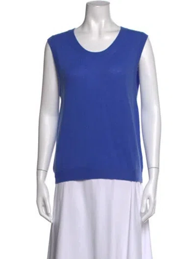 Pre-owned Organic By John Patrick Cashmere Crew Neck Sweater W/ Tags In Blue