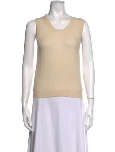 Pre-owned Organic By John Patrick Cashmere Crew Neck Sweater W/ Tags In Neutrals