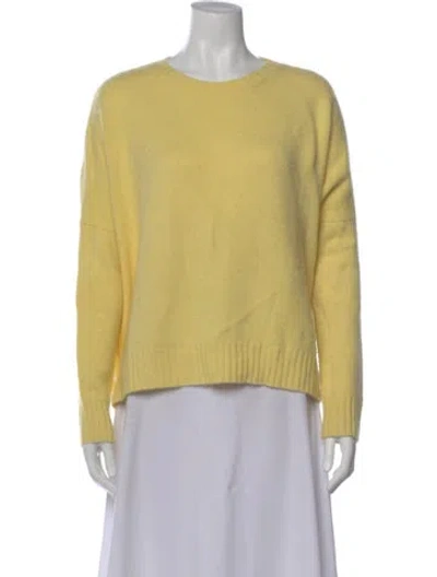 Pre-owned Organic By John Patrick Cashmere Crew Neck Sweater In Yellow