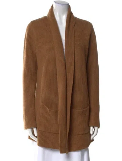 Pre-owned Organic By John Patrick Cashmere Open Front Sweater In Brown