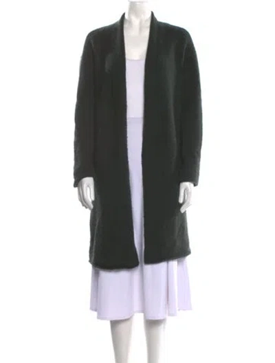 Pre-owned Organic By John Patrick Cashmere Open Front Sweater In Green