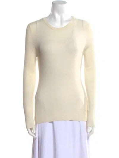 Pre-owned Organic By John Patrick Cashmere Scoop Neck Sweater In Neutral