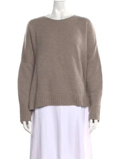 Pre-owned Organic By John Patrick Cashmere Scoop Neck Sweater In Neutral