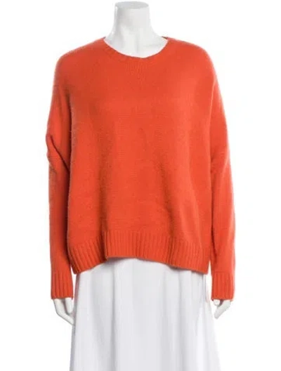 Pre-owned Organic By John Patrick Cashmere Scoop Neck Sweater In Orange